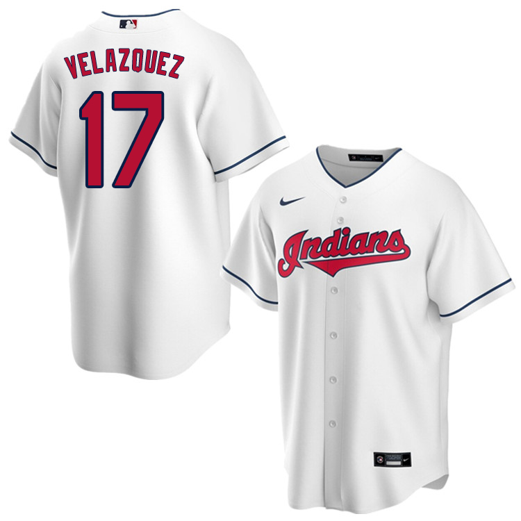 Nike Men #17 Andrew Velazquez Cleveland Indians Baseball Jerseys Sale-White